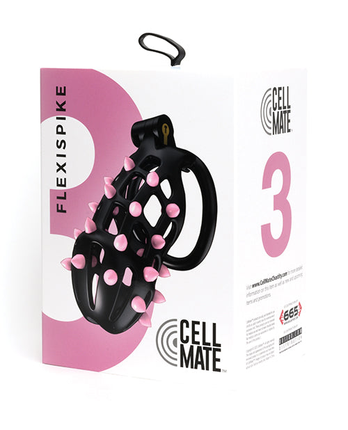 Sport Fucker Cellmate FlexiSpike Chastity Cage - Size 3 Black/Pink  Adult  Fun Toys
