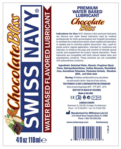 Swiss Navy Flavors - 4 Oz Chocolate Bliss