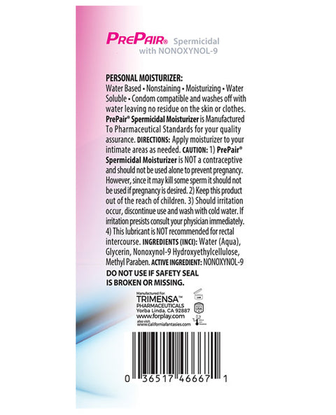 Prepair Spermicidal Lubricant - 2.4 Oz Bottle