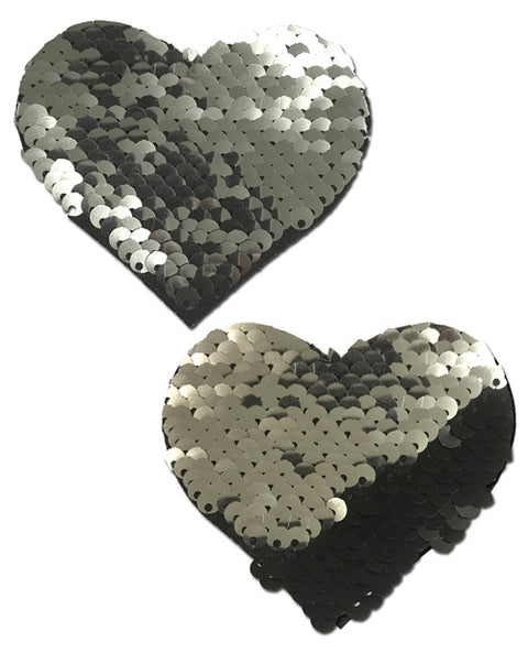 Pastease Color Changing Flip Sequins Heart - Slate-black O-s