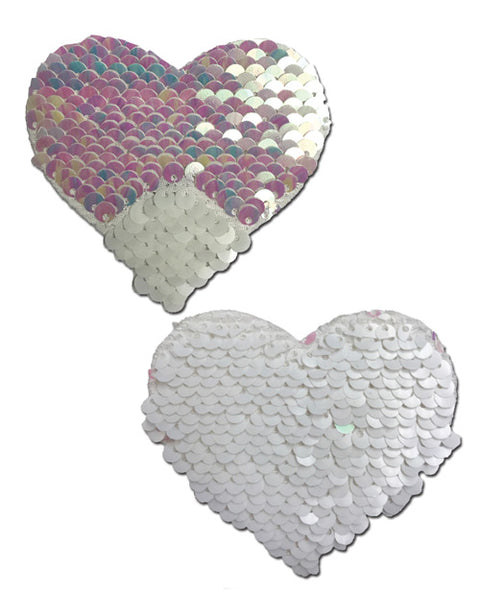 Pastease Color Changing Flip Sequins Heart - Pearl-white O-s