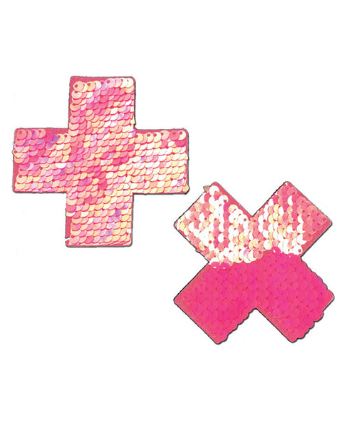 Pastease Color Changing Flip Sequins Cross - Pink O-s