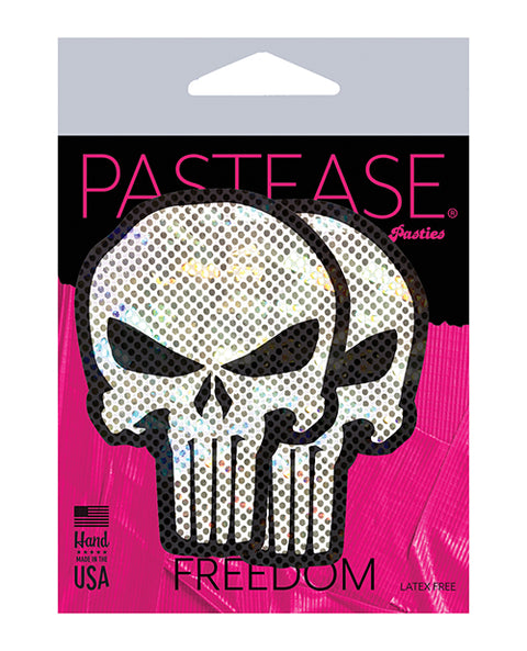 Pastease Glittering Punisher Skull - White-black O-s