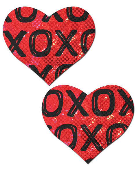 Pastease Glitter Xoxo Heart - Red-black O-s