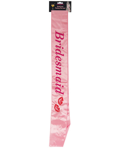 Bachelorette Bridesmaid Flashing Sash W-kisses - Pink