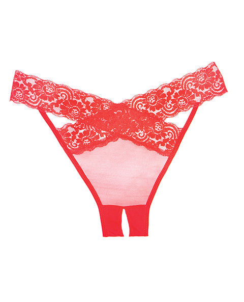 Adore Sheer & Lace Desire Panty Red O-s