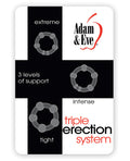 Adam & Eve Triple Erection System - Clear Pack Of 3
