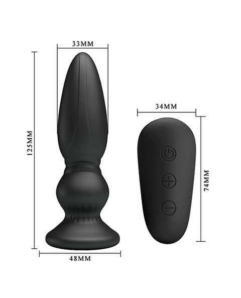 Mr. Play Vibrating Anal Plug W-remote - Black