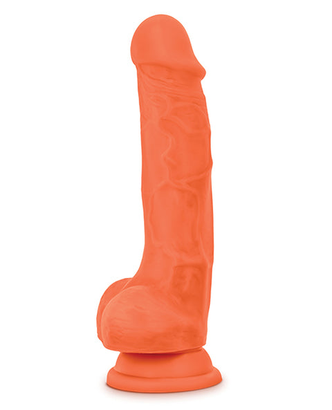 Blush Neo Elite 7.5" Silicone Dual Density Cock W-balls - Neon Orange
