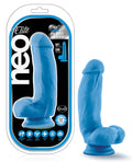 Blush Neo Elite 7" Silicone Dual Density Cock W-balls - Neon Blue