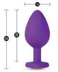 Blush Temptasia Bling Plug W-gem Medium - Purple