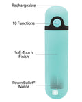 Simple & True Rechargeable Vibrating Bullet - Teal