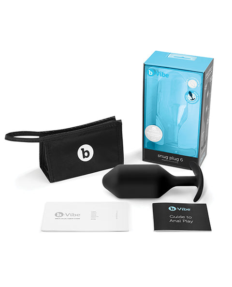 B-vibe Weighted Snug Plug 6 - 515 G Black