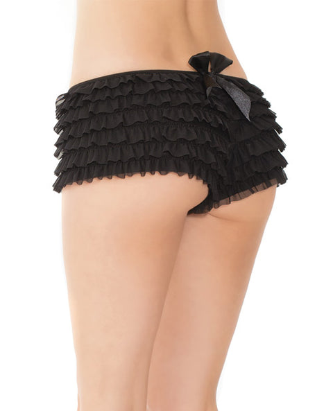 Ruffle Shorts W-back Bow Detail Black Os-xl