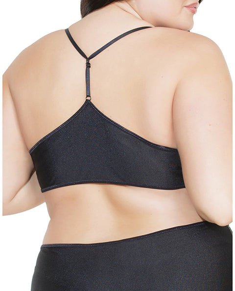 Cupless Underbust Bra W-adjustable T-back (can Be Worn Two Ways) Black Os-xl