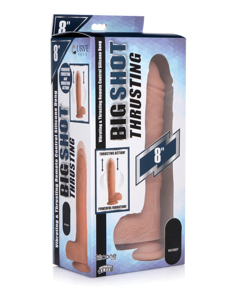 Curve Novelties Big Shot 8" Thrusting Dildo W-remote Control - Flesh