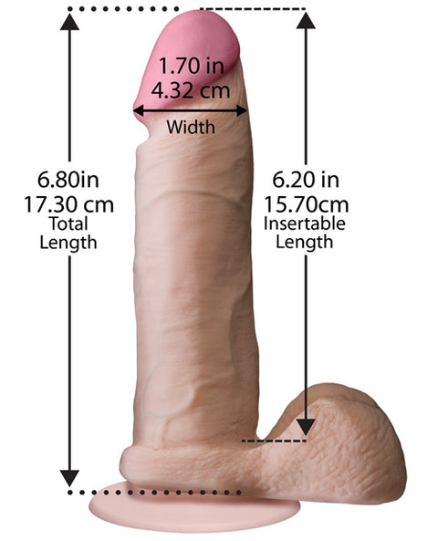 Realistic 6" Ultraskyn Cock W-balls - White