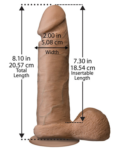 Realistic 8" Ultraskyn Cock W-balls - Brown