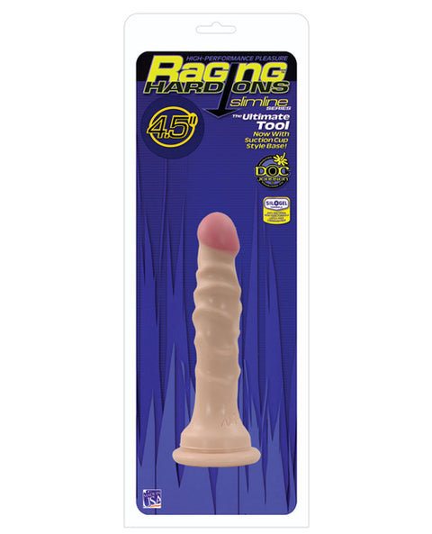 Raging Hard Ons Slimline 4.5" Dong W-suction Cup - Flesh