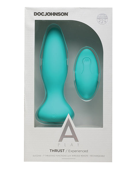 A Play Thrust Experienced Rechargeable Silicone Anal Plug W-remote - Teal