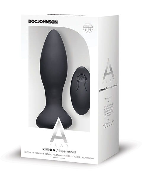 A Play Rimmer Experienced Rechargeable Silicone Anal Plug W-remote - Black