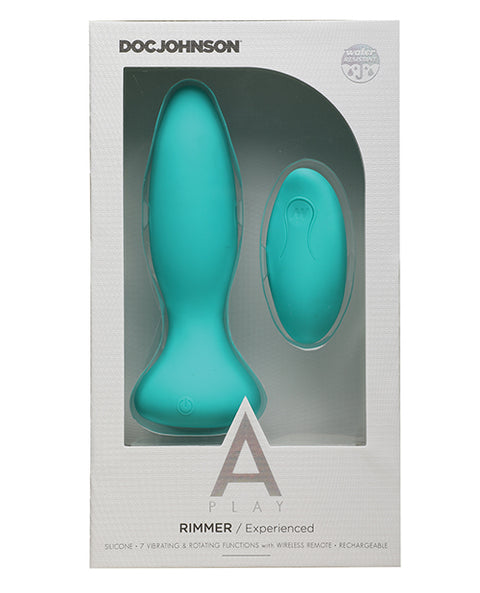 A Play Rimmer Experienced Rechargeable Silicone Anal Plug W-remote - Teal