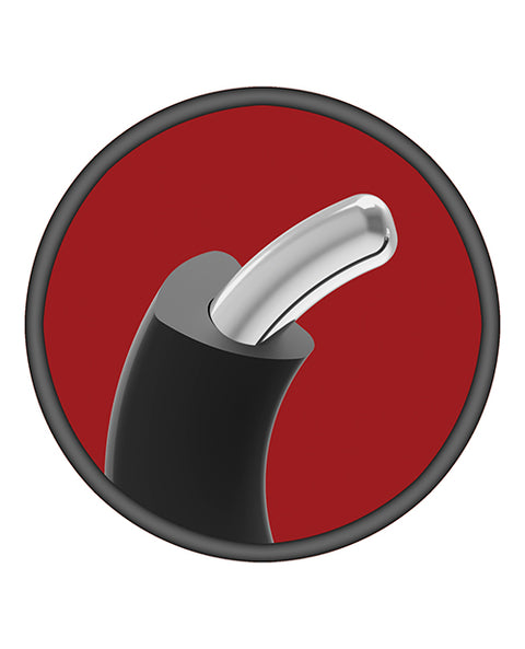 Kink Hybrid Silicone Covered Metal Cock Ring - 35 Mm Black