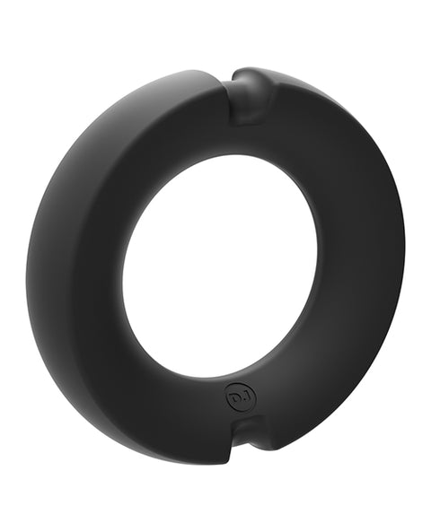 Kink Hybrid Silicone Covered Metal Cock Ring - 45 Mm Black