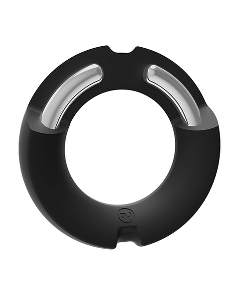 Kink Hybrid Silicone Covered Metal Cock Ring - 50 Mm Black