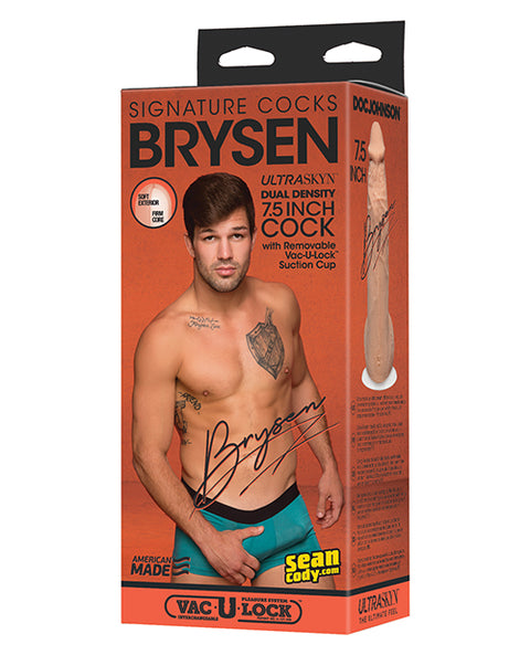 Signature Cocks Ultraskyn 7.5" Cock W-removable Vac-u-lock Suction Cup - Brysen