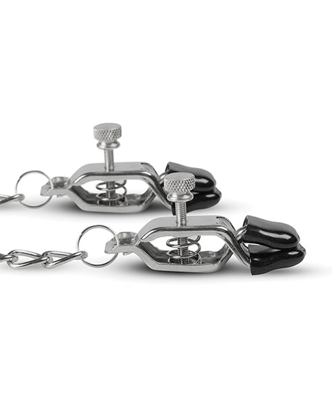Easy Toys Big Nipple Clamps W-chain - Silver