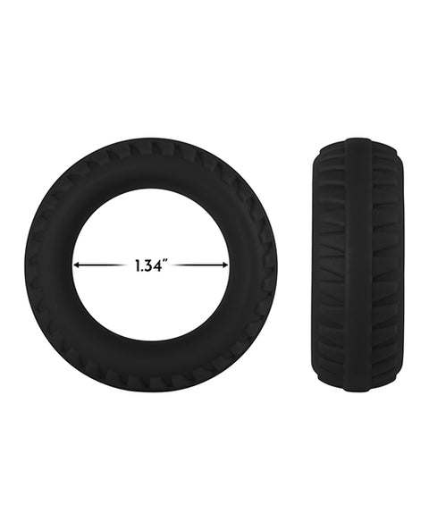 Forto F-12 35mm Liquid Silicone Cock Ring - Black