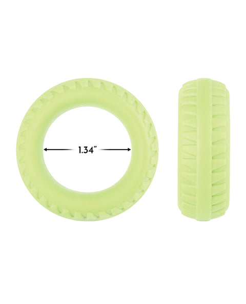 Forto F-12 35mm Liquid Silicone Cock Ring - Glow In The Dark