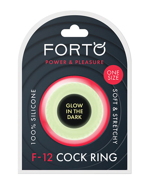 Forto F-12 35mm Liquid Silicone Cock Ring - Glow In The Dark