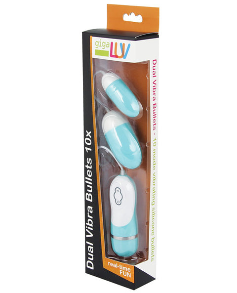 Gigaluv Dual Vibra Bullets - 10 Functions Tiffany Blue