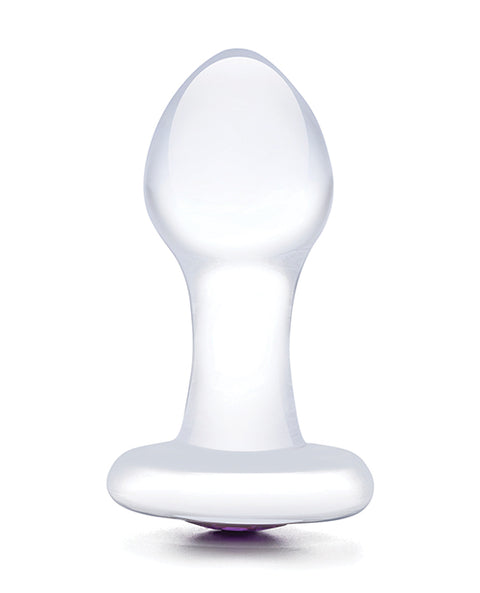 Glas 3.5" Bling Bling Glass Butt Plug - Clear