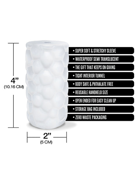 Pleasure Package Use W-caution Tight Textured Stroker - White