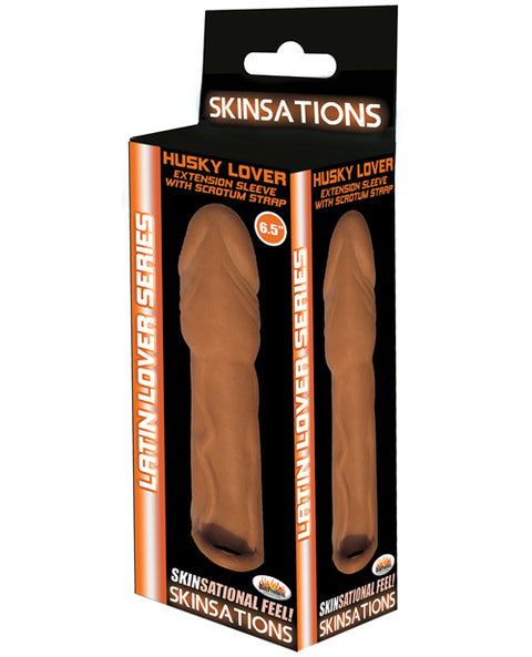 Skinsations Latin Lover 6.5" Husky Extension Sleeve W-scrotum Strap