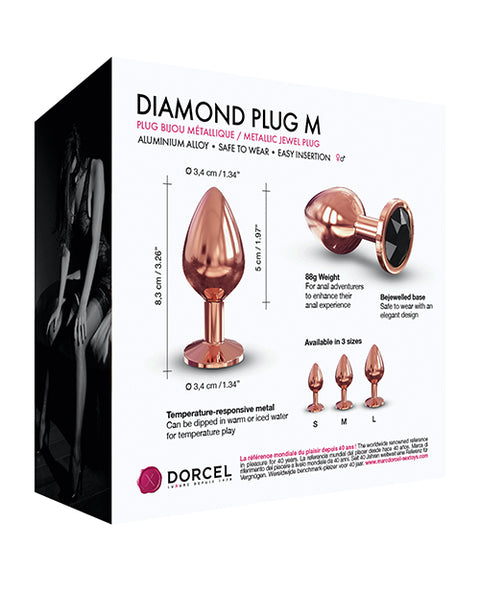 Dorcel Aluminium Bejeweled Diamond Plug - Rose Gold Medium