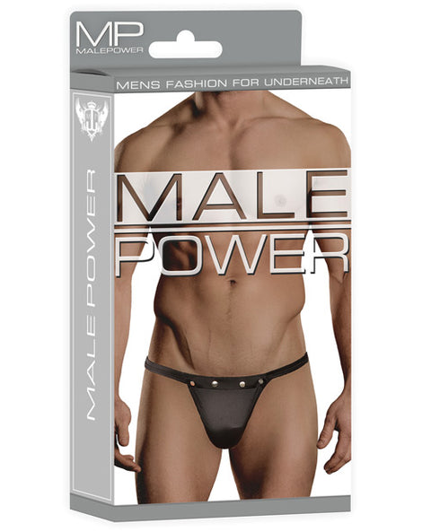 Male Power Rip Off Thong W-studs Black L-xl