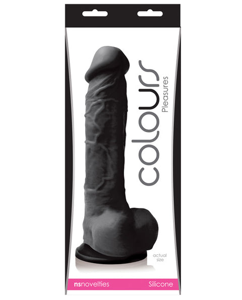 Colours Pleasures 8" Dildo W-suction Cup - Black