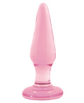 Crystal Glass Tapered Butt Plug Small - Pink