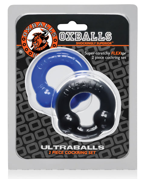 Oxballs Ultraballs Cock Rings - Black-police Blue Pack Of 2