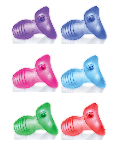 Oxballs Glowhole 1 Hollow Buttplug W-led Insert Small - Clear