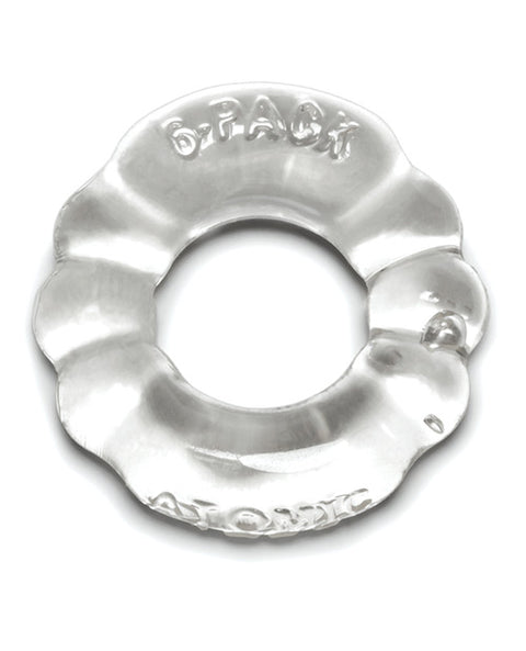 Oxballs Atomic Jock 6-pack Shaped Cockring - Clear