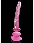 Icicles No. 86 Hand Blown Glass Massager W-suction Cup - Pink