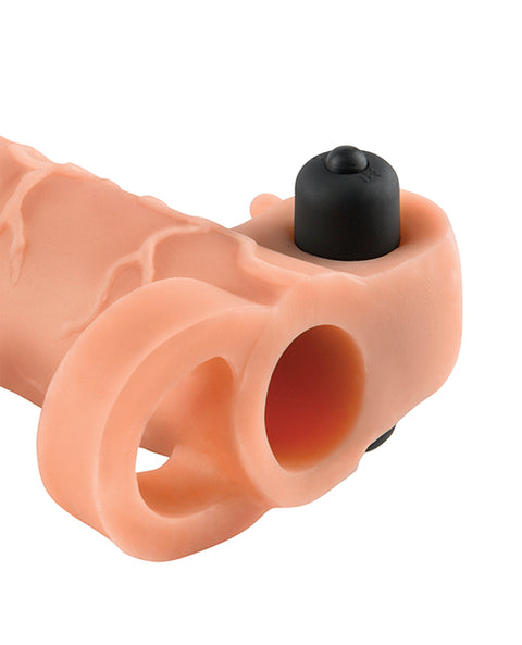 Fantasy X-tensions Vibrating Real Feel 2" Extension W-ball Strap - Flesh