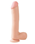 Basix Rubber Works 10" Dong W-suction Cup - Flesh