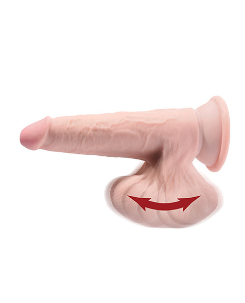 King Cock Plus 8" Triple Density Cock W-swinging Balls - Ivory