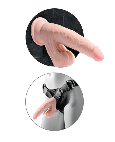 King Cock Plus 9" Triple Density Cock W-swinging Balls - Ivory